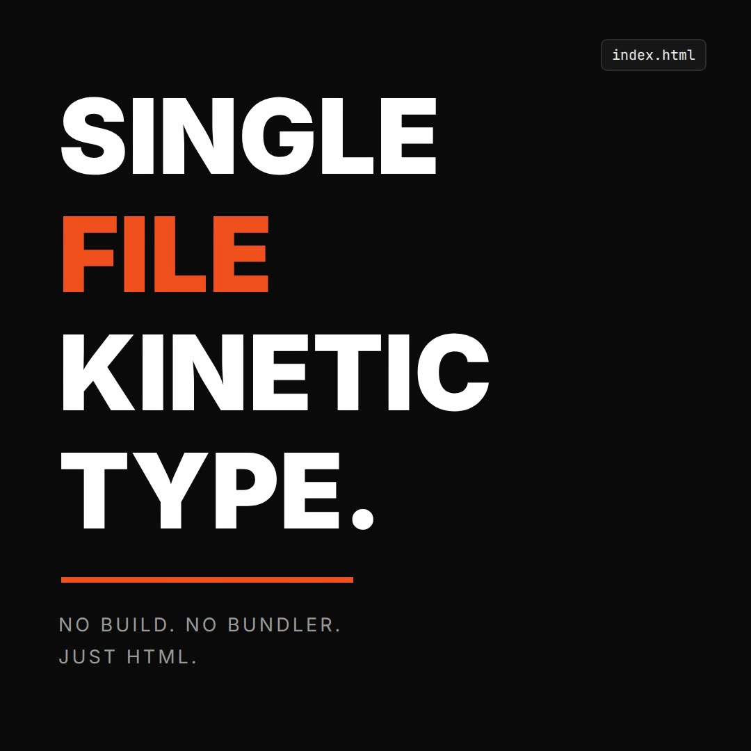 Single-file HTML kinetic type prompt