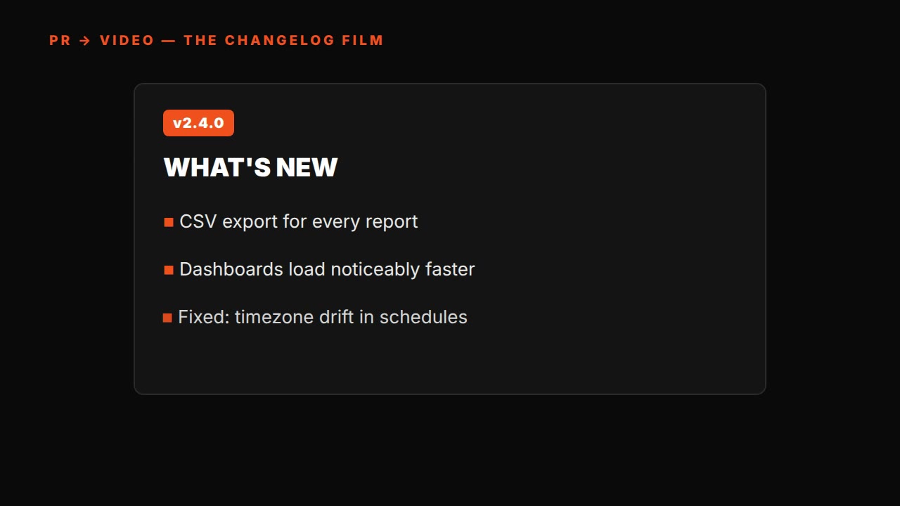 HyperFrames PR-to-video prompt — GitHub PR to changelog film