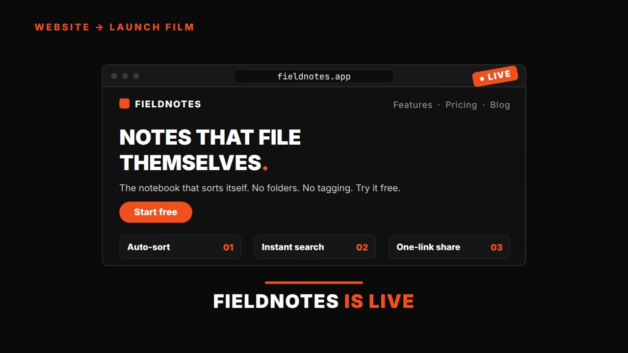 HyperFrames website-to-launch prompt — URL to launch film