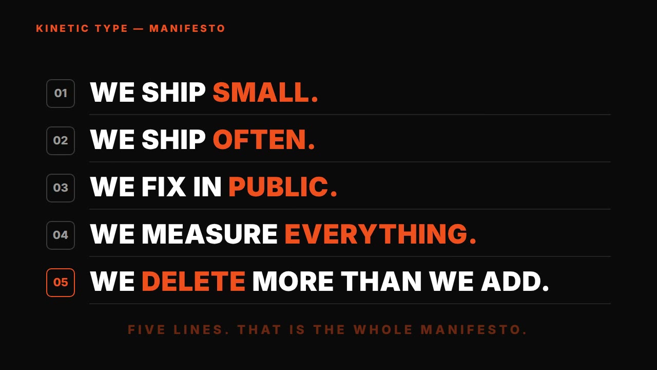 Kinetic typography prompt — manifesto film
